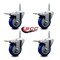 Service Caster 4 Inch Blue Polyurethane Swivel 58 Inch Threaded Stem Caster Set with Total Lock Brake SCC-TSTTL20S414-PPUB-BLUE-58212-4 - alternate 3